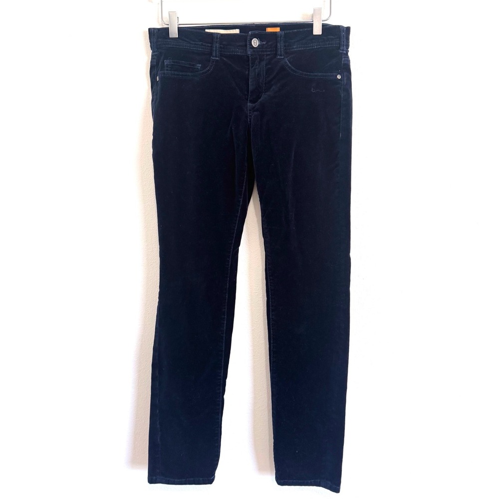 Pilcro‎ & The Letterpress Pants | Navy Velvet Skinny Jeans - High Waisted